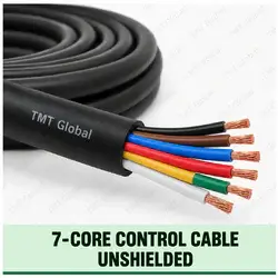 TMT Global 7 core Unshielded Control Cable, with 7 visible copper conductors; unshielded.