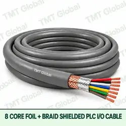 TMT Global 8 core foil + braid shielded PLC I/O cable, with 8 visible copper conductors.