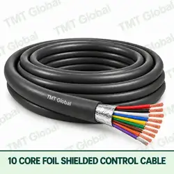 TMT Global 10 core Foil Shielded Control Cable, with 10 visible copper conductors; foil shielded.