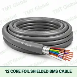 TMT Global 12 Core Foil Shielded BMS Cable product cable with 12 clearly visible conductors; foil shielded.