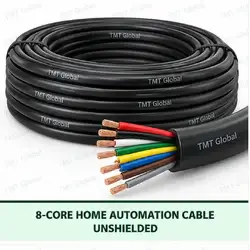 TMT Global 8 core unshielded home automation cable, with 8 colored copper conductors.