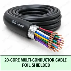 TMT Global 20 core foil shielded multi-conductor cable, with 20 individually insulated copper conductors.