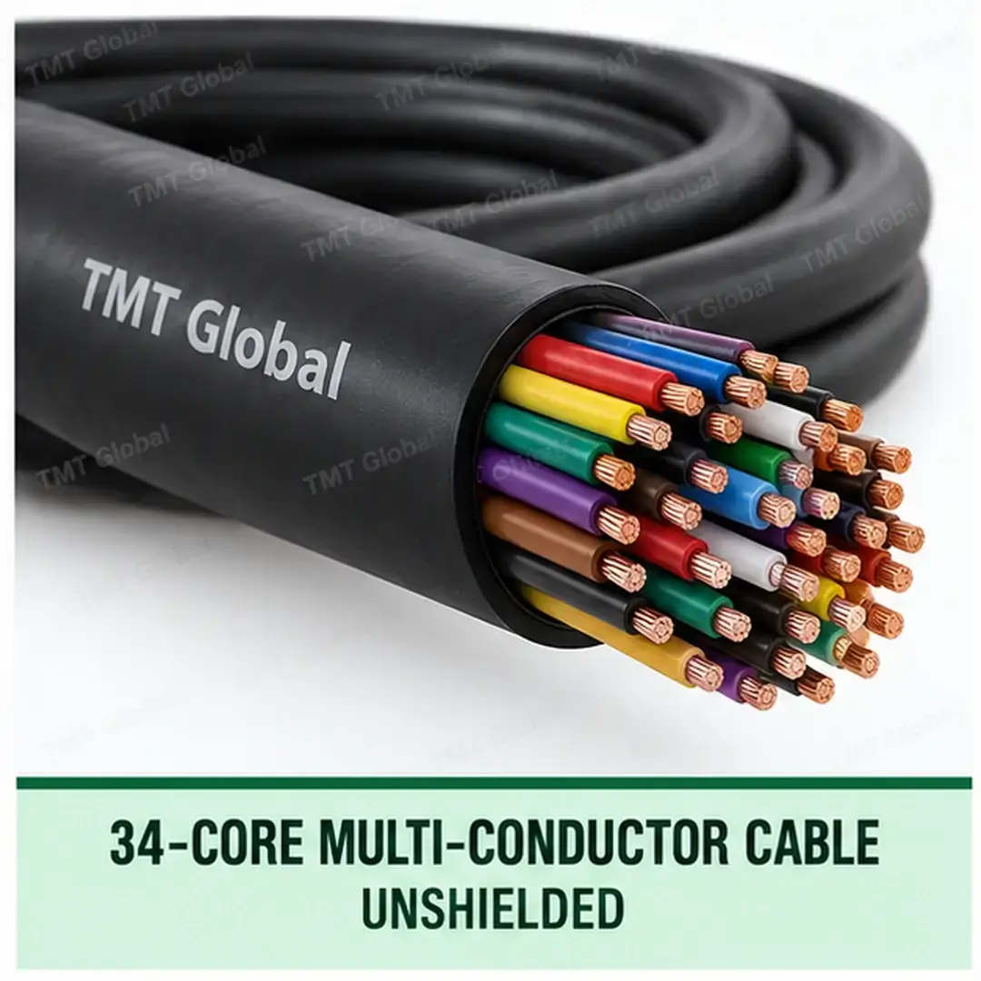 TMT Global 34 core unshielded multi-conductor cable, with 34 individually insulated copper conductors. TMT Global 34 core unshielded multi-conductor cable, with 34 individually insulated copper conductors.