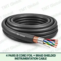 TMT Global 4 pair 8 core foil and braid shielded instrumentation cable, with twisted pairs visible