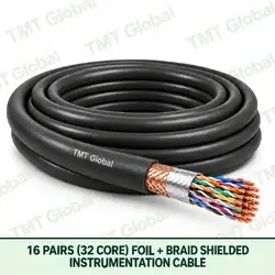 TMT Global 16 pair 32 core foil and braid shielded instrumentation cable, with twisted pairs visible