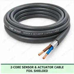TMT Global 2 core foil shielded sensor and actuator cable, with 2 visible conductors.