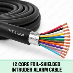 TMT Global 12-core foil-shielded intruder alarm cable with 12 visible copper conductors.