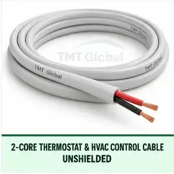 TMT Global 2 core unshielded thermostat and HVAC control cable, with 2 insulated copper conductors.